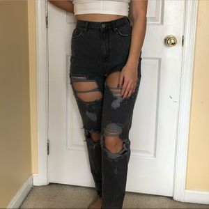 Black ripped jeans